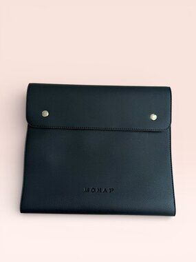 MONAT Navy Blue Vegan Leather Padfolio Travel Portfolio